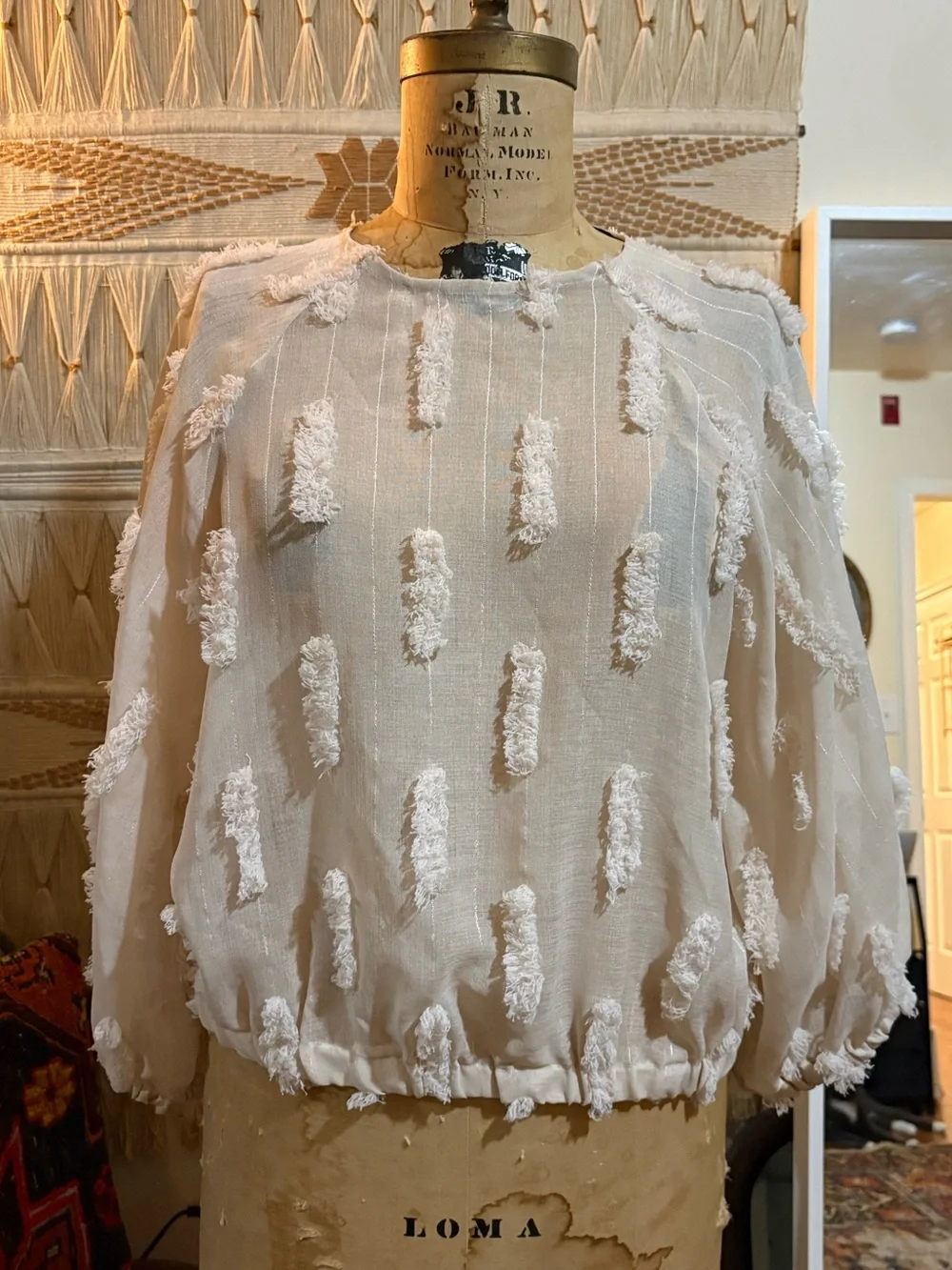 Zara Cream Puff Sleeve Blouse